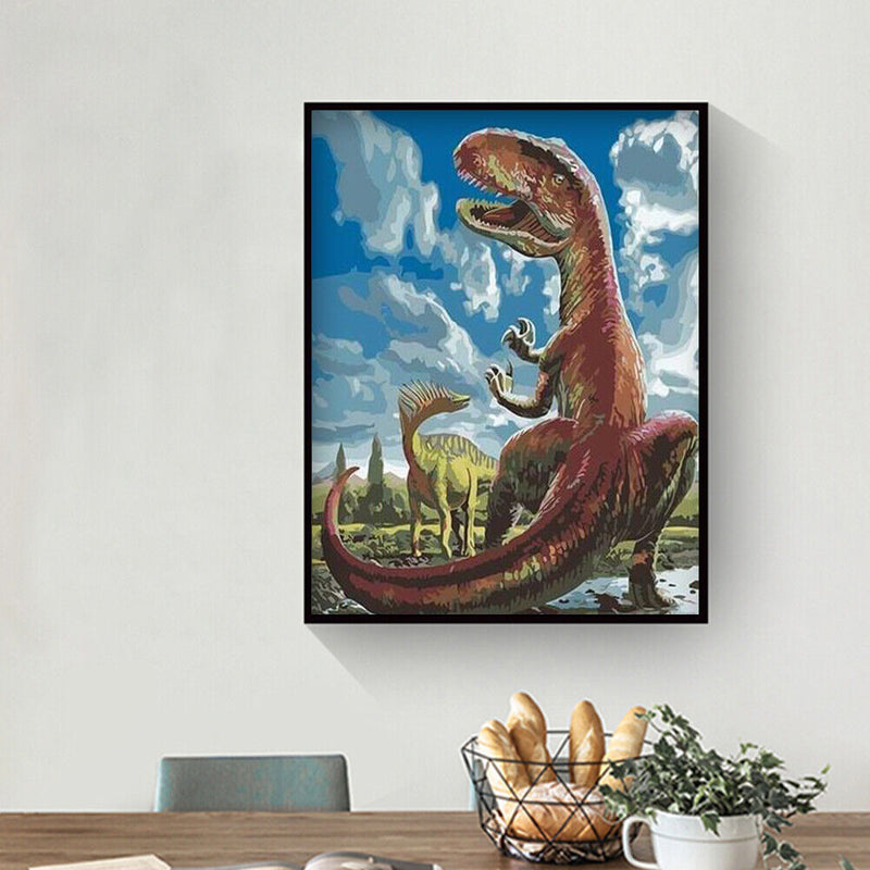 DIY Digital Oil Painting Kit Coded Hand Painted Picture Dinosaur Acrylic Paint
