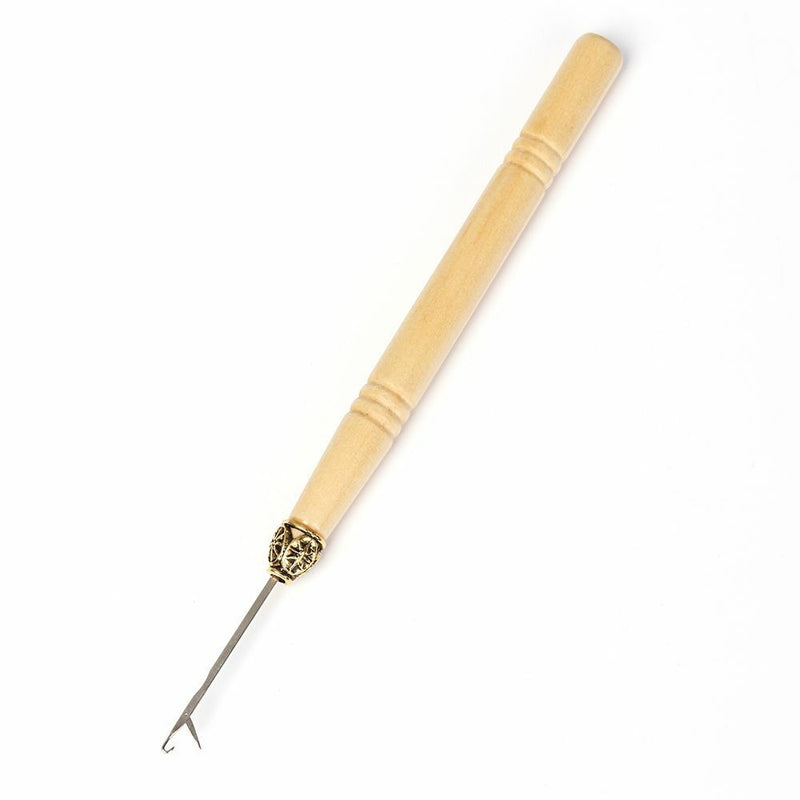 DIY Kit Wooden Handle Wig Crochet Hook Knitting Needle Weaving Braids Tools