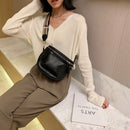 Fashion Saddle Crossbody Bag Women Soft Leather Chest Zipper Purse Phone Pouch