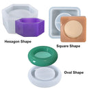 Handmade Candlestick Mold Candle Holder Hexagon/Square/Oval Shape Silicone Mold