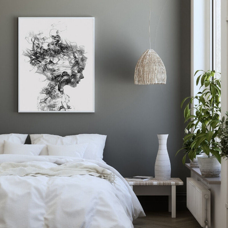 Oil Paint by Numbers Smog Girl Canvas Artwork Living Room Picture Art Decoration