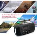 2000mAh Portable Hand Crank FM AM WB NOAA Radio Solar Radio Torch (Black) Newly