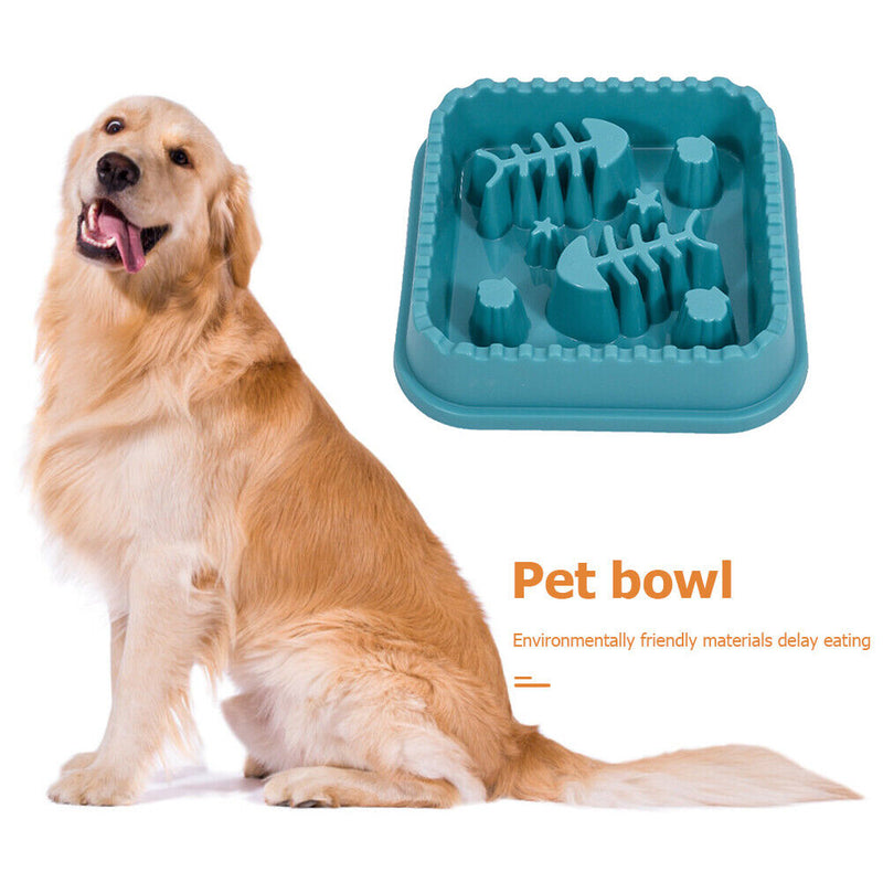 Dog Feeding Food Bowls Slow Eating Feeder Dish Pet Anti Gulping (Green) Newly