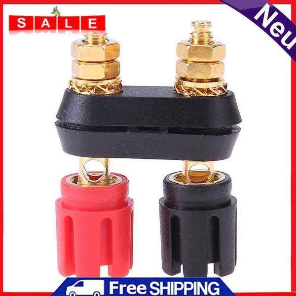 1pc Amplifier Speaker Banana Plug w/Red + Black Pair Clamps Plugs