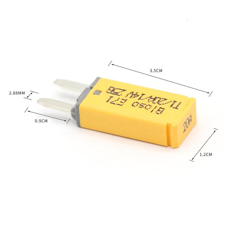 DC 14V Auto Reset Mini Power Circuit Breaker Blade Fuse for Car Boat (20A Yellow)