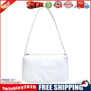 Fashion Women Small Shoulder Underarm Bag PU Leather Totes Handbag (White)