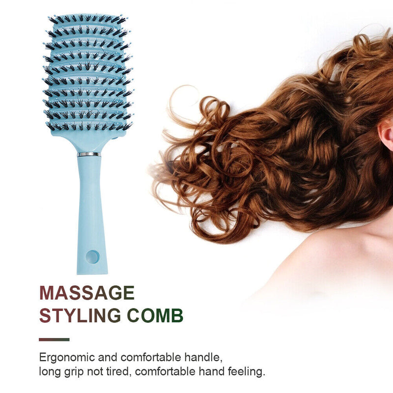 Women Bristle Hairbrush Scalp Massage Comb Wet Curly Hair Detangle Salon Tool