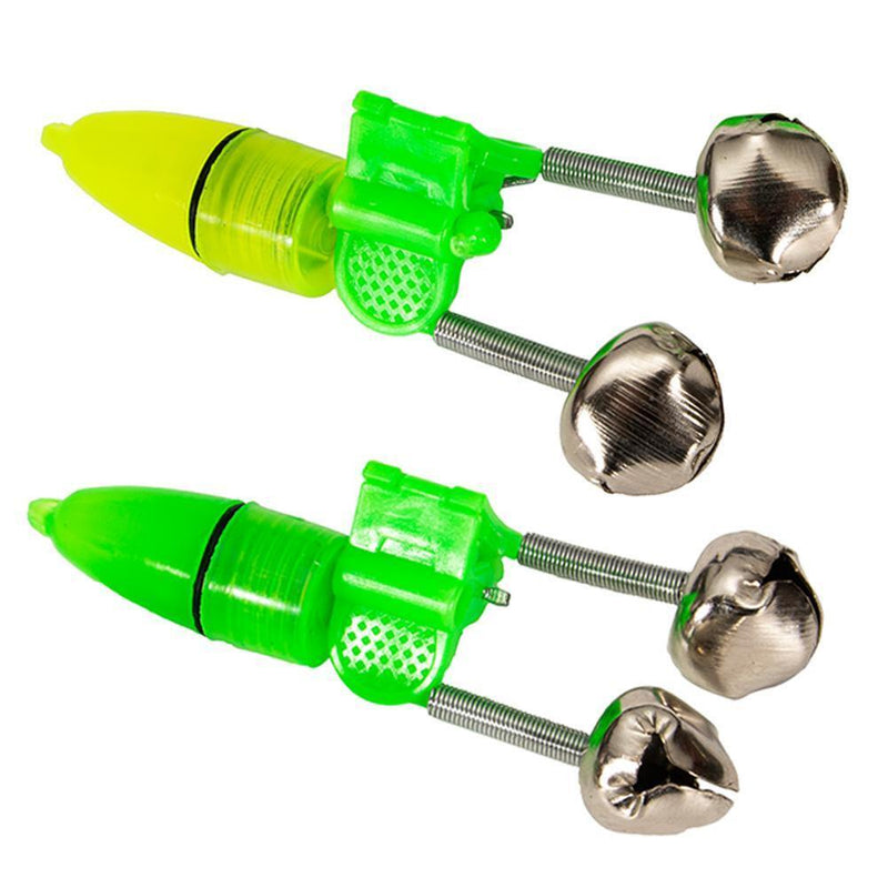 20pcs Night Fishing Rod Bite Alarm Light Bells Ring Indicator (Light Green)