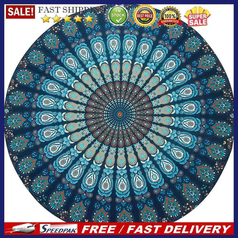 Picnic Mat Round Chiffon Blanket Outdoor Camping Carpet Pad Holiday Beach S