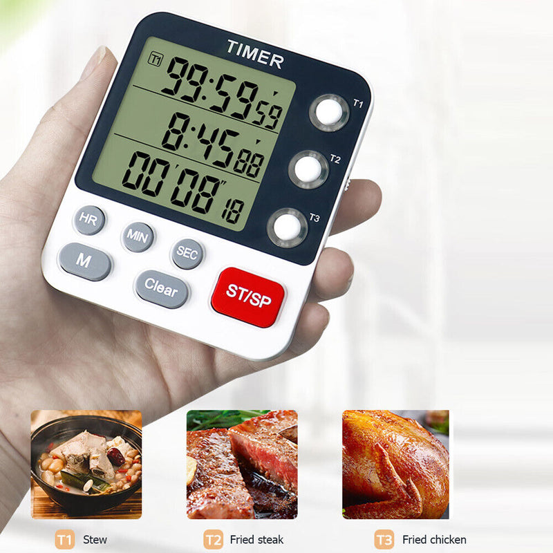 Magnetic Digital Timer Count Up Countdown Cooking Alarm Clock Kitchen Tools