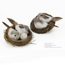 Artificial Bird Nest Realistic Sparrow Home Garden Ornament N2D1 Decoration V4P3