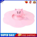 5pcs Silicone Cup Cover Heat-resistant Leak Proof Cartoon (Pink Pig Head)
