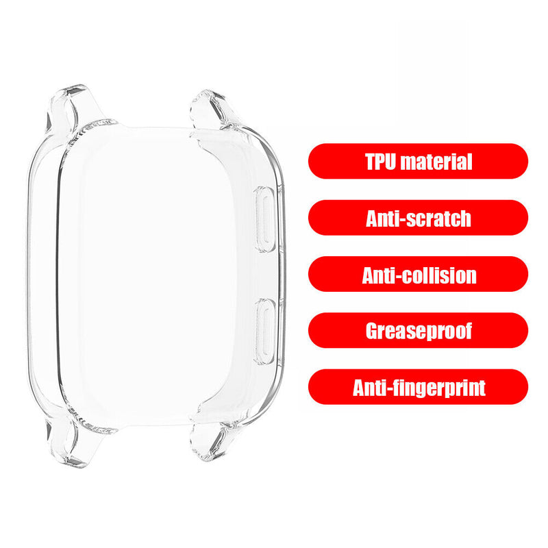 TPU Full Bumper Cover Screen Scratch Case for Garmin Venu Sq (Clear) Newly