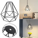 Geometric Hanging Lamp Cage Ceiling Plate Light Holder Metal Pendant Lamp Shade