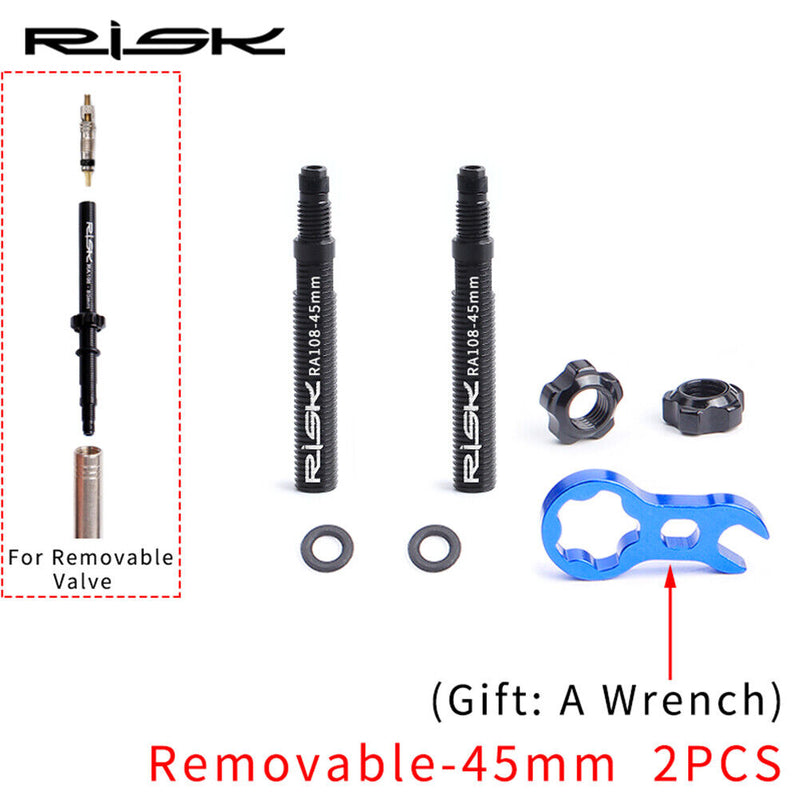 RISK 2pcs Bike Inner Tubes Extender Presta Valve Core Adapter (Detachable) Newly