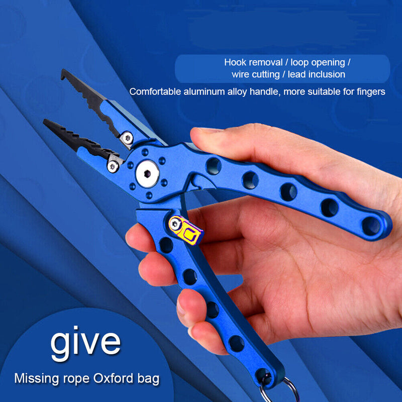 Outdoor Spring Fishing Lures Pliers Fish Hook Remover Line Cutter (Blue) Newly