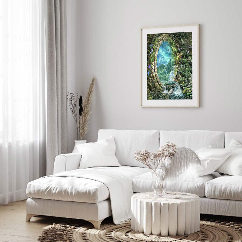 Waterfall Wonderland Gate Diamond Painting Kits Full Round Drill Wall Decor