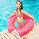 Inflatable Swimming Ring Pink Donut Design Beach Thickening Ring (90cm)