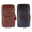 10pcs Men Cowhide Leather Phone Bag Solid Color Three-layer Holder