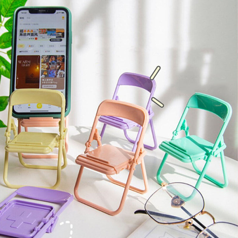 Mini Mobile Holder Creative Folding Chair Table Cell Phone Stand (Green) Newly