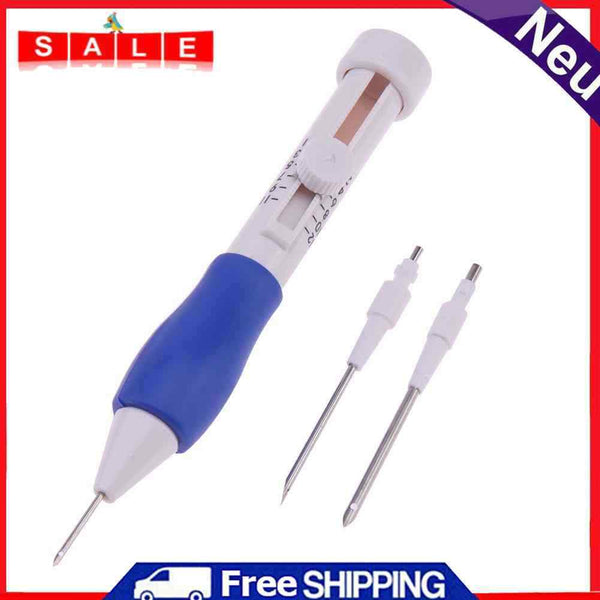 DIY Sewing Tools Embroidery Needle Set 3 Needles + 2 Threaders ABS Plastic Handwe