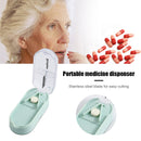 Portable Medicine Organizer Case Rectangular Pill Cutter Storage Box Containe