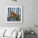 Full Cross Stitch 11CT Three Owls Printed Embroidery DIY Home Decoration Gift