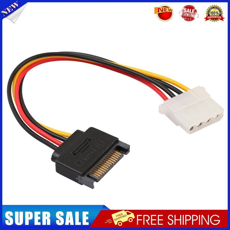 8 inch SATA 15-Pin Male to Molex 4-Pin Female Power Cable for PCe Riser