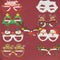 Year Navidad Christmas Glasses Paper Glasses Frame Xmas Tree Elk Santa Claus