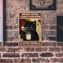 Coffee Cat Plate Metal Tin Sign for Bar Pub Club Cafe Decorative Iron Paintings