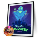 5D DIY Full Drill Round Shape Halloween Rhinestone Diamond Drawing for Home