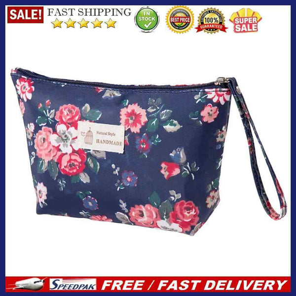 Print Travel Cosmetic Handbag Portable Women Oxford Makeup Wash Pouch Organiz