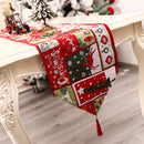 Christmas Printed Table Flag Embroidered Long Table Runner Tabletop Decoratio