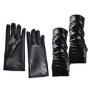 Gothic Punk Hip-Hop Dance Leather Gloves Dress Up Black Gloves Halloween