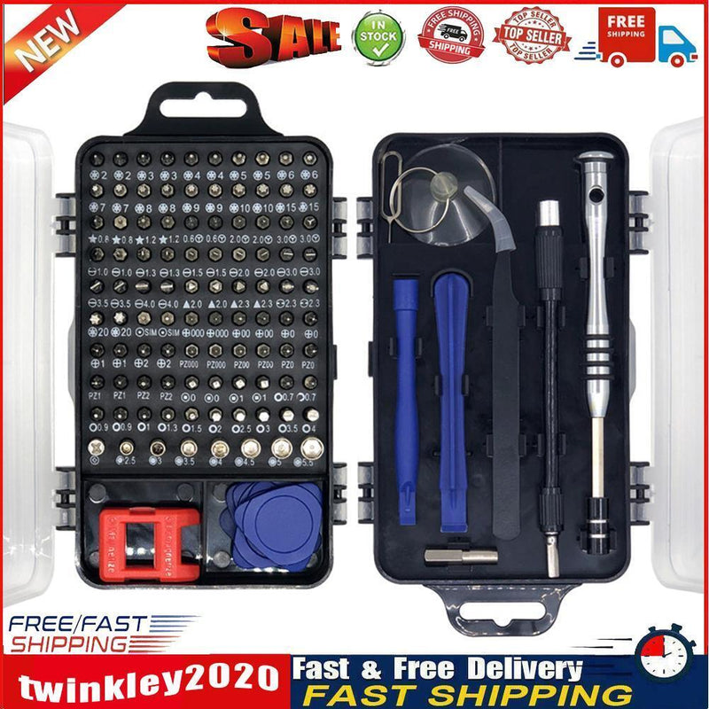 115 in 1 Multi-function Screwdriver Set for Computer Maintenance (Black) Newly