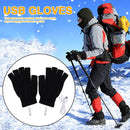 #A Women Men Electric Heating Gloves Rechargable Knitted Mittensm for Sports Ski