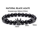 Yoga Rope Mens Cuff Bangles Crown Bracelets Steel Titanium Beaded Bracelet