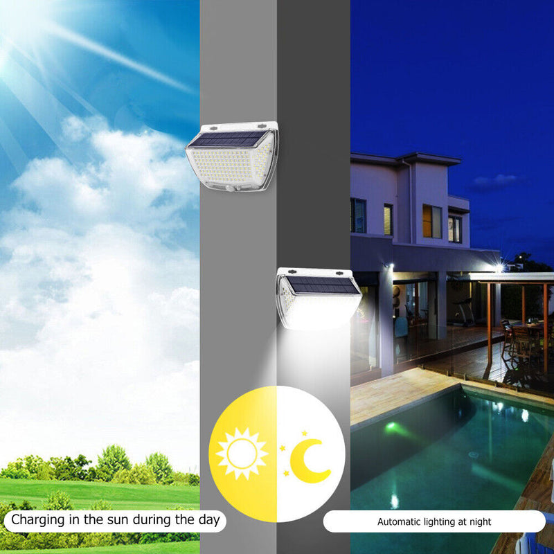 160LED Solar Wall Lamp Waterproof Motion Sensor Outdoor Yard Decor Light
