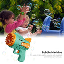 Bubble Guns Toys 29 Holes Electric Bubbles Machine for Kids Play (Green)