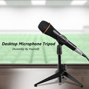 Foldable Desktop Microphone Tripod Stand Holder with Mic Clip for Meetings Live