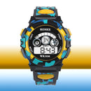 5pcs Outdoor Multifunction Waterproof Sports Electronic Watches (Yellow)