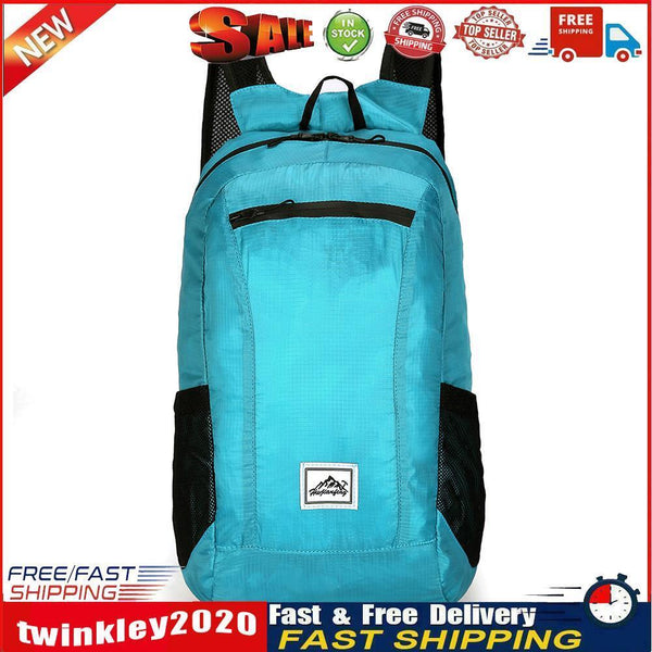20L Large Waterproof Folding Climbing Backpack Travel Rucksack (Lake Blue) Newly