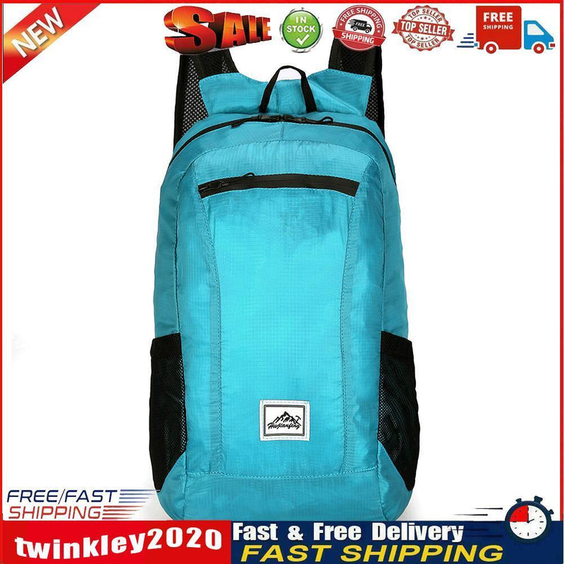 20L Large Waterproof Folding Climbing Backpack Travel Rucksack (Lake Blue) Newly