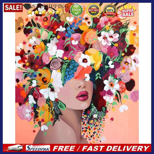 Paint By Numbers Girl Color Drawing DIY Wall Art Frameless Hand Painted Picture