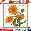 12 Months Flower Cross Stitch Printed Canvas DIY Needlework (October H432)