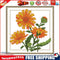 12 Months Flower Cross Stitch Printed Canvas DIY Needlework (October H432)
