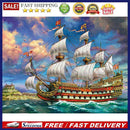 sailboat Diamond Painting Full Round Rhinestone Wall