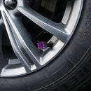 4pcs Auto Car Bling Rhinestone Black Crown Wheel Tire Valve Caps (Purple)