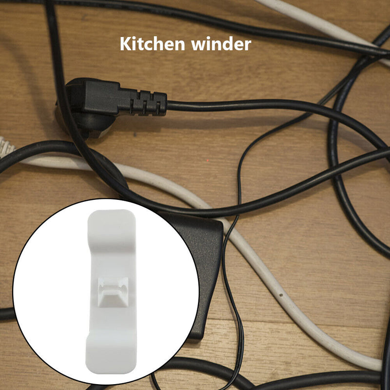 2pcs Cable Organizer Management Clips Line Cord Holder Wire Winder (White)