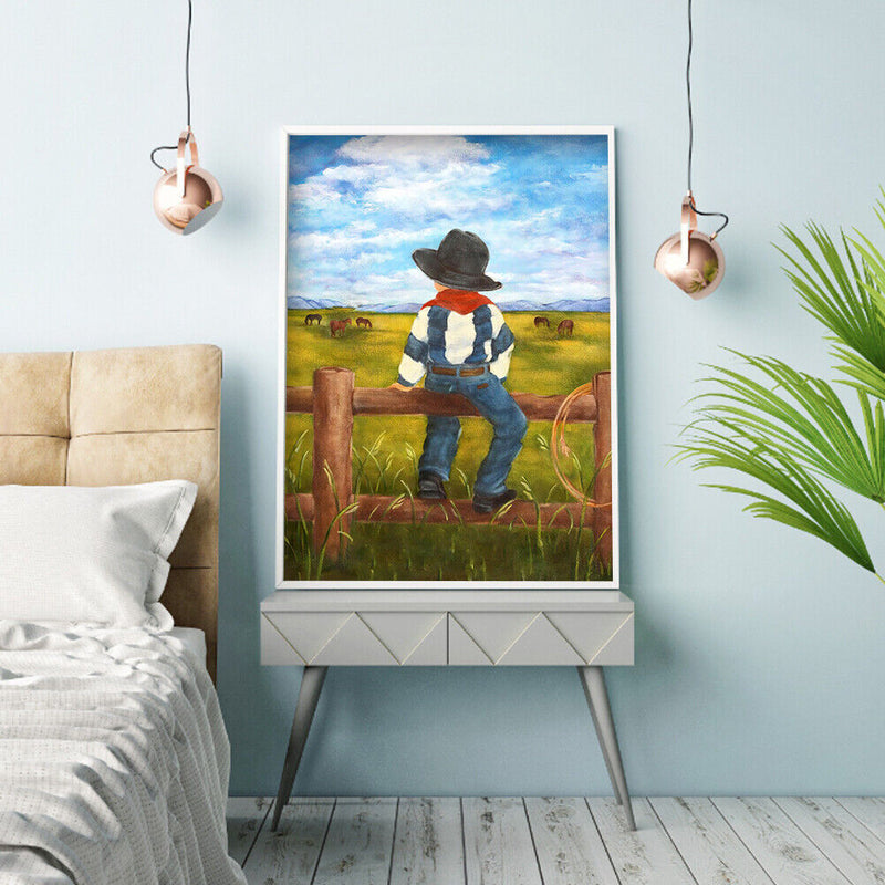 5D Diamond Painting DIY Cowboy Kid Full Round Drill Rhinestone Kit